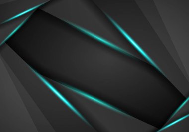 Soyut metalik siyah mavi çerçeve spor tasarım kavramı yenilik arka plan. Teknolojik altyapı ile Metalik bayrak. vektör çizim.