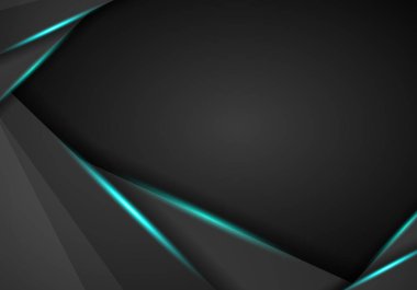 Soyut metalik siyah mavi çerçeve spor tasarım kavramı yenilik arka plan. Teknolojik altyapı ile Metalik bayrak. vektör çizim.