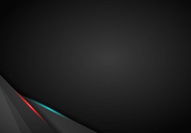 Soyut Metalik kırmızı ve mavi çerçeve tasarım yenilik konsepti düzen arka plan üzerinde siyah. Vektör çizim. Teknolojik altyapı ile Metalik bayrak. Koyu arka plan.