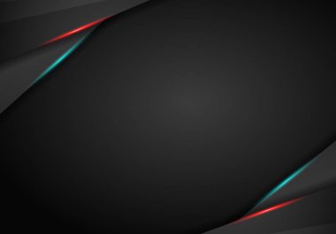 Soyut metalik siyah kırmızı ve mavi çerçeve düzeni modern teknoloji tasarım şablonu bir arka plan ile. Vektör grafik şablon tasarım. Teknolojik altyapı ile Metalik bayrak.