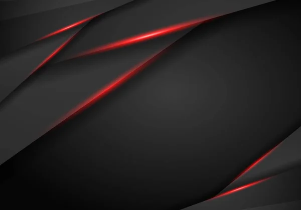Abstracto Metálico Negro Red Frame Sport Design Concept Innovation Background — Vector de stock