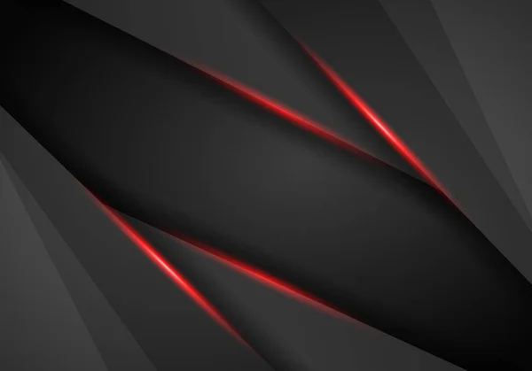 Metalik Modern Siyah Kırmızı Çerçeve Tasarım Yenilik Konsepti Düzen Arka — Stok Vektör
