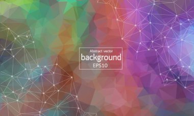 Soyut poligonal uzay arka plan noktalar ve çizgiler bağlanma. Bağlantı yapısı. Vektör bilim arka plan. Poligonal vektör arka plan. Fütüristik Hud arka plan.