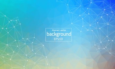 Soyut çok renkli poligonal uzay arka plan noktalar ve çizgiler bağlanma. Bağlantı yapısı. Vektör bilim arka plan. Poligonal vektör arka plan. Fütüristik Hud arka plan.