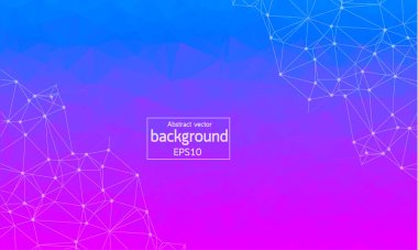 Geometrik poligonal arka plan molekül ve iletişim. Bağlantılı çizgilerin noktalı. Minimalizm kaotik resimde arka plan. Bilim, kimya, biyoloji, tıp, teknoloji kavramı.