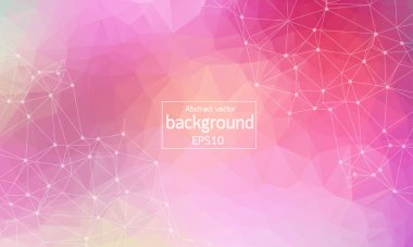 Geometrik poligonal arka plan molekül ve iletişim. Bağlantılı çizgilerin noktalı. Minimalizm kaotik resimde arka plan. Bilim, kimya, biyoloji, tıp, teknoloji kavramı.