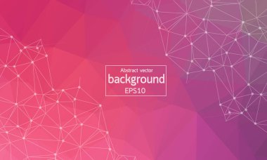 Geometrik poligonal arka plan molekül ve iletişim. Bağlantılı çizgilerin noktalı. Minimalizm kaotik resimde arka plan. Bilim, kimya, biyoloji, tıp, teknoloji kavramı.