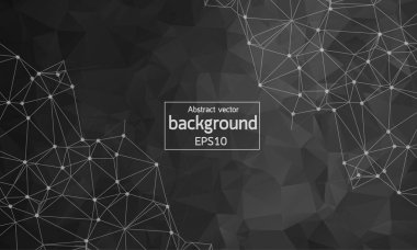 Geometrik poligonal arka plan molekül ve iletişim. Bağlantılı çizgilerin noktalı. Minimalizm kaotik resimde arka plan. Bilim, kimya, biyoloji, tıp, teknoloji kavramı.