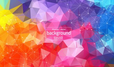 Geometrik poligonal arka plan molekül ve iletişim. Bağlantılı çizgilerin noktalı. Minimalizm kaotik resimde arka plan. Bilim, kimya, biyoloji, tıp, teknoloji kavramı.