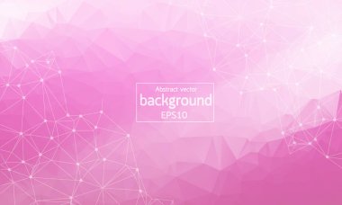 Geometrik poligonal arka plan molekül ve iletişim. Bağlantılı çizgilerin noktalı. Minimalizm kaotik resimde arka plan. Bilim, kimya, biyoloji, tıp, teknoloji kavramı.