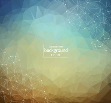 Soyut Vintage poligonal uzay arka plan noktalar ve çizgiler bağlanma. Geometrik poligonal arka plan molekül ve iletişim. Bilim, kimya, biyoloji, tıp, teknoloji kavramı.
