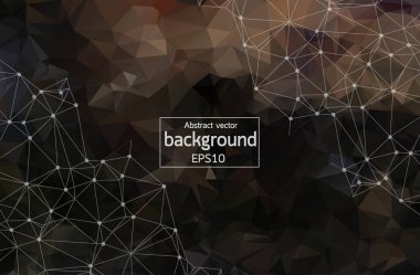 Karanlık poligonal uzay arka plan bağlantı noktalar ve çizgiler ile. Geometrik poligonal arka plan molekül ve iletişim. Bilim, kimya, biyoloji, tıp, teknoloji kavramı.