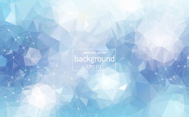 Geometrik mavi beyaz poligonal arka plan molekül ve iletişim. Bağlantılı çizgilerin noktalı. Minimalizm arka plan. Bilim, kimya, biyoloji, tıp, teknoloji kavramı.