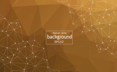 Geometrik Kahverengi Çokgen arka plan molekülü ve iletişim. Noktalarla birleştirilmiş çizgiler. Minimalizm geçmişi. Bilim, kimya, biyoloji, tıp, teknoloji kavramı.