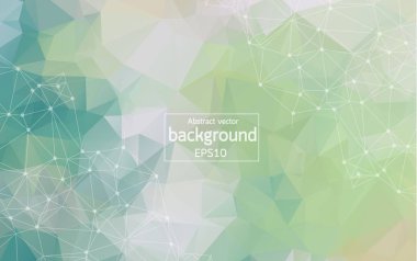 Geometrik muti poligonal arka planı yeşil molekül ve iletişim. Bağlantılı çizgilerin noktalı. Minimalizm arka plan. Bilim, kimya, biyoloji, tıp, teknoloji kavramı.