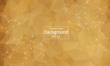 Geometrik Kahverengi Çokgen arka plan molekülü ve iletişim. Noktalarla birleştirilmiş çizgiler. Minimalizm geçmişi. Bilim, kimya, biyoloji, tıp, teknoloji kavramı.