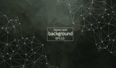 Geometrik koyu poligonal arka plan molekül ve iletişim. Bağlantılı çizgilerin noktalı. Minimalizm arka plan. Bilim, kimya, biyoloji, tıp, teknoloji kavramı.