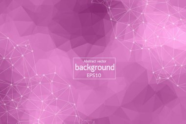 Soyut mor kenarlı uzay arka plan noktalar ve çizgiler bağlanma. Geometrik poligonal arka plan molekül ve iletişim. Bilim, kimya, biyoloji, tıp, teknoloji kavramı.