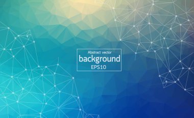 Soyut poligonal uzay arka plan noktalar ve çizgiler bağlanma. Geometrik poligonal arka plan molekül ve iletişim. Bilim, kimya, biyoloji, tıp, teknoloji kavramı.