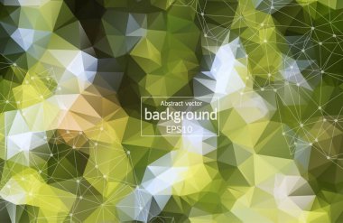 Soyut Yeşil geometrik poligonal arka plan molekül ve iletişim. Bağlantılı çizgilerin noktalı. Bilim, kimya, biyoloji, tıp, teknoloji kavramı.