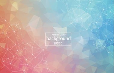 Soyut renkli geometrik poligonal arka plan molekül ve iletişim. Bağlantılı çizgilerin noktalı. Bilim, kimya, biyoloji, tıp, teknoloji kavramı.