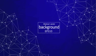 Soyut Mavi geometrik poligonal arka plan molekül ve iletişim. Bağlantılı çizgilerin noktalı. Bilim, kimya, biyoloji, tıp, teknoloji kavramı.