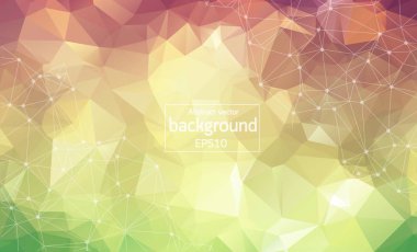 Soyut Vintage geometrik poligonal arka plan molekül ve iletişim. Bağlantılı çizgilerin noktalı. Bilim, kimya, biyoloji, tıp, teknoloji kavramı.