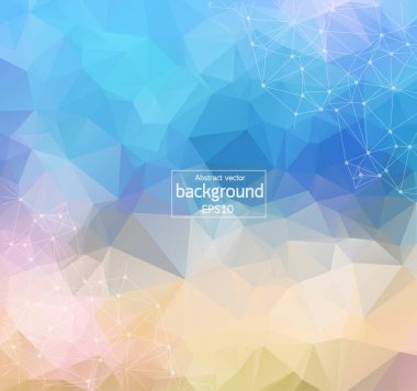 Soyut renkli geometrik poligonal arka plan molekül ve iletişim. Bağlantılı çizgilerin noktalı. Bilim, kimya, biyoloji, tıp, teknoloji kavramı.