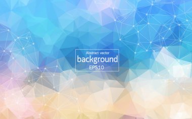 Soyut Mavi geometrik poligonal arka plan molekül ve iletişim. Bağlantılı çizgilerin noktalı. Bilim, kimya, biyoloji, tıp, teknoloji kavramı.