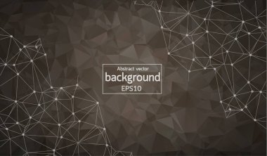 Soyut Dark Geometric Polygonal arkaplan molekülü ve iletişim. Noktalarla birleştirilmiş çizgiler. Bilim, kimya, biyoloji, tıp, teknoloji kavramı.