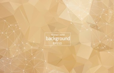 Geometrik koyu kahverengi poligonal arka plan molekül ve iletişim. Bağlantılı çizgilerin noktalı. Minimalizm arka plan. Bilim, kimya, biyoloji, tıp, teknoloji kavramı.