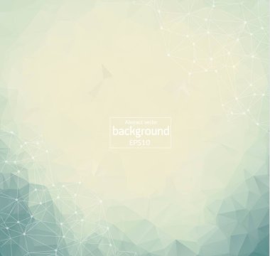 Geometrik açık poligon renkli molekül ve iletişim. Bağlantılı çizgilerin noktalı. Minimalizm arka plan. Bilim, kimya, biyoloji, tıp, teknoloji kavramı.