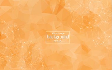 Soyut Brown geometrik poligonal arka plan molekül ve iletişim. Bağlantılı çizgilerin noktalı. Bilim, kimya, biyoloji, tıp, teknoloji kavramı.