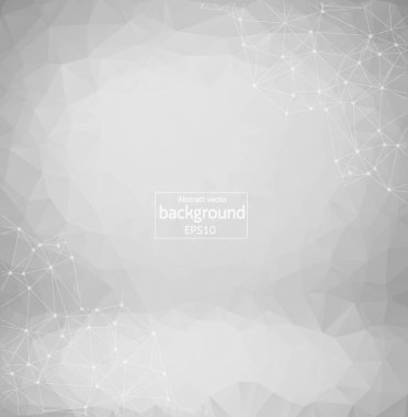 Soyut gri geometrik poligonal arka plan molekül ve iletişim. Bağlantılı çizgilerin noktalı. Bilim, kimya, biyoloji, tıp, teknoloji kavramı.