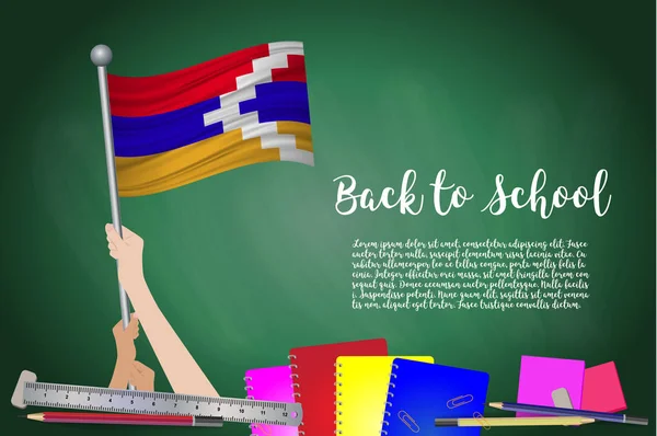 Bandeira Vetorial Nagorno Karabakh Fundo Quadro Negro Educação Antecedentes Com — Vetor de Stock