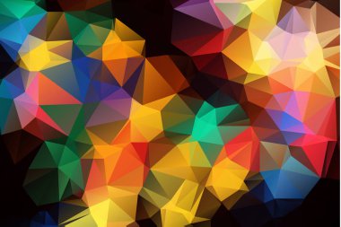 Renkli poligonal resimde, soyut olan üçgen oluşur. Geometrik arka plan gradyan ile Origami tarzında. İşiniz için üçgen tasarım.