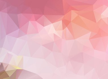 Pembe-sarı poligonal illüstrasyon, hangi üçgen oluşur ışık. Üçgen tasarım işiniz için. Geometrik arka plan gradyan ile Origami tarzında.