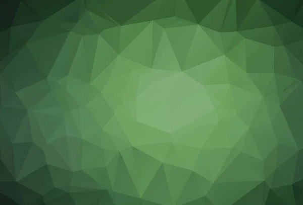 Vektorgeometrischer Hintergrund Mit Dreiecken Dunkelgrüne Low Poly Illustration Für Karten — Stockvektor