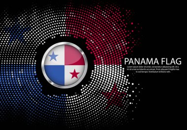 Arka plan noktalı degrade şablonu veya Led neon ışık yuvarlak nokta stili Panama bayrağı. Modern futbol Kupası daire metal fütüristik arka plan için yuvarlak Panama bayrağı. Vektör.