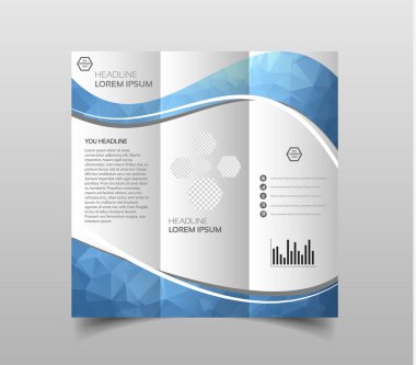 Vektör üçe katlanmış broşür tasarım şablonları modern poligonal arka plan beyaz ile. Modern üçgen sunu şablonu. İş Tasarım arka plan, broşür veya el ilanı genel kavram ya da geometrik web afiş