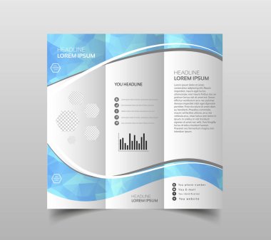 Vektör üçe katlanmış broşür tasarım şablonları modern poligonal arka plan beyaz ile. Modern üçgen sunu şablonu. İş Tasarım arka plan, broşür veya el ilanı genel kavram ya da geometrik web afiş