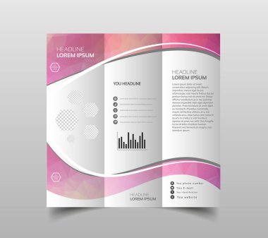 Üç katlı broşür tasarım şablonları modern poligonal arka plan beyaz ile vektör toplama