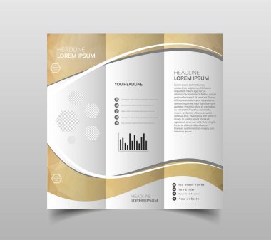 Üç katlı broşür tasarım şablonları modern poligonal arka plan beyaz ile vektör toplama