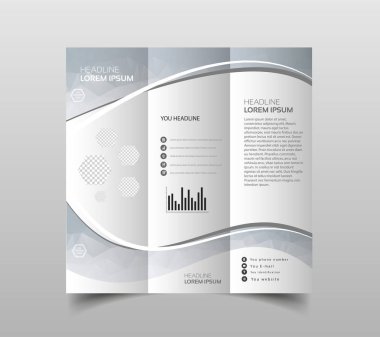 Üç katlı broşür tasarım şablonları modern poligonal arka plan beyaz ile vektör toplama