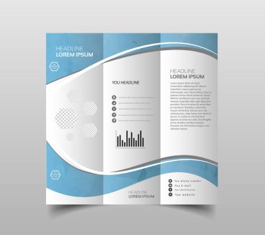 Üç katlı broşür tasarım şablonları modern poligonal arka plan beyaz ile vektör toplama