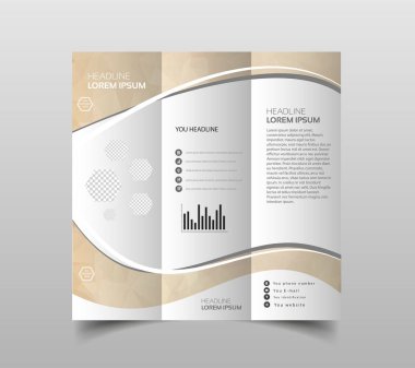 Üç katlı broşür tasarım şablonları modern poligonal arka plan beyaz ile vektör toplama