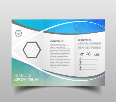Mavi çokgen zerafet iş panelli iş broşür broşür ve ilan şablon vektör minimal düz tasarım ayarlayın. Modern üçgen sunu şablonu. İş Tasarım arka plan, broşür veya el ilanı genel kavram ya da geometrik web afiş