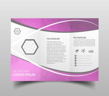 Vektör modern üç katlı broşür tasarım şablonu ile yüksek teknoloji poligonal arka plan