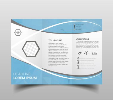 Vektör modern üç katlı broşür tasarım şablonu ile yüksek teknoloji poligonal arka plan