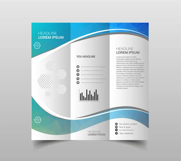 Vektor Dreifacher Broschüren Design Vorlagen Mit Modernem Polygonalen Hintergrund Auf — Stockvektor